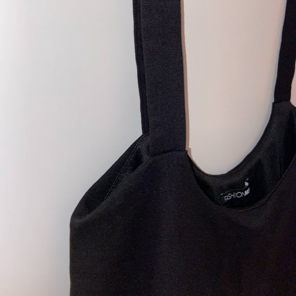 High-Wasted Overall Skirt | Black - Picture 6 of 7